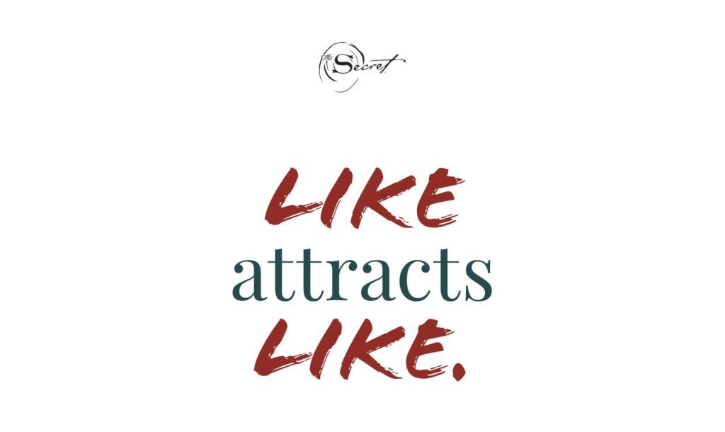 what is Law of Attraction about? picture of a quote" like attracts like"