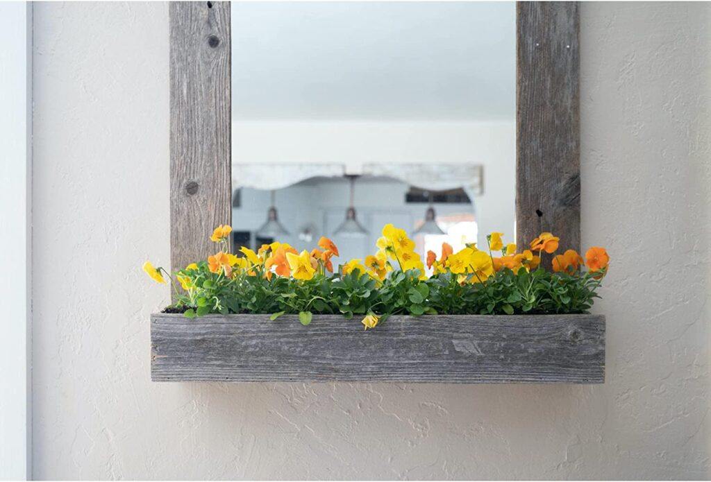 French country cottage decorating ideas: a reclaimed wood mirror