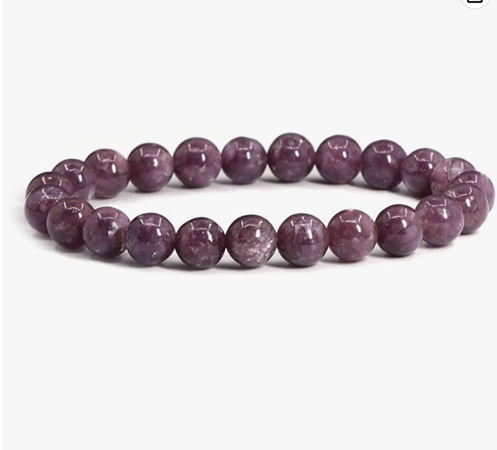 What Crystals Help With Anxiety and Depression? a picture of lepidolte bracelet