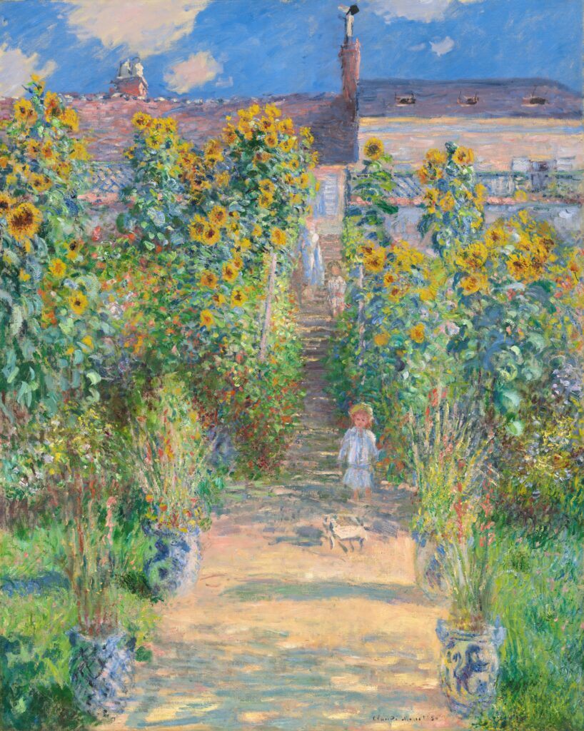 19th century landscape paintings - The artist garden at Vetheuil - Monet