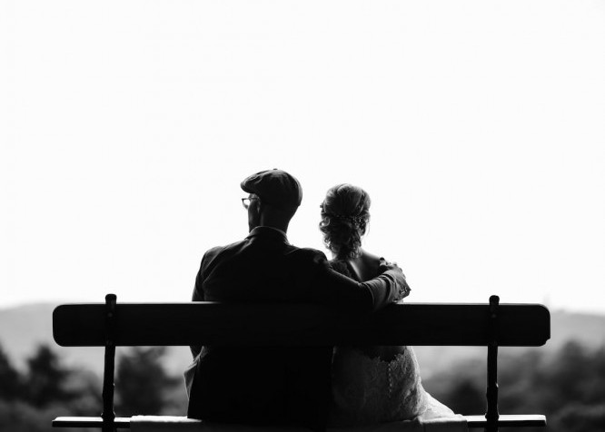 Finding Love Affirmations: an old couple is sitting together
