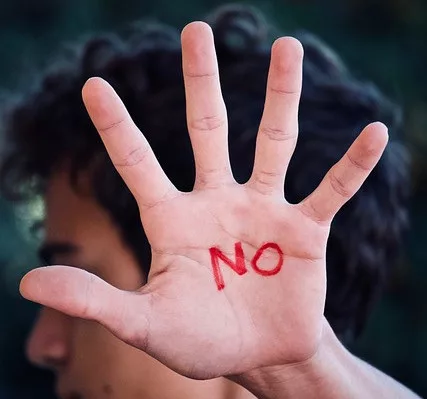quotes for self-respect: a man is saying "no"