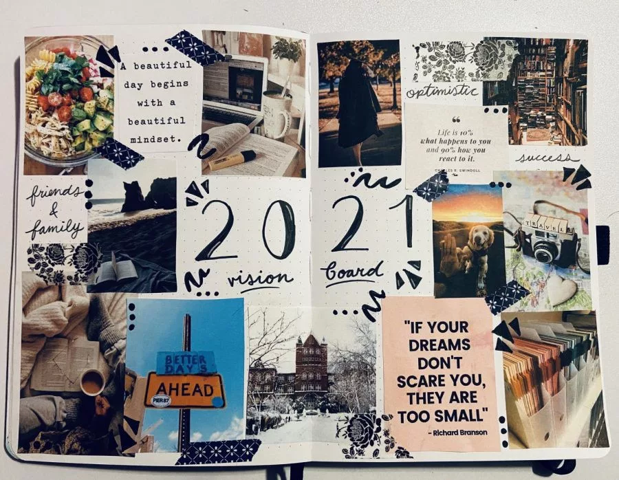 how to use a vision board to activate the law of attraction: an example of a vision board
