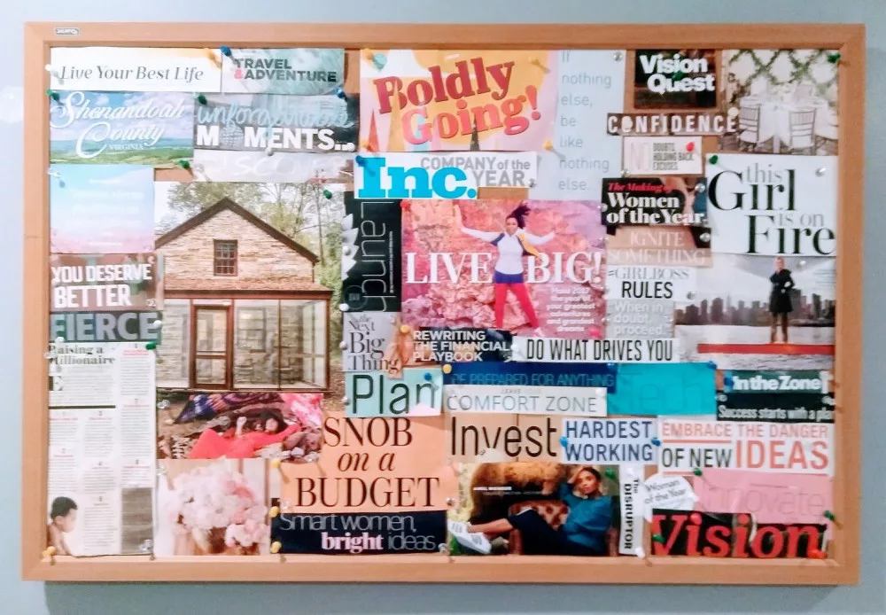how to use a vision board to activate the law of attraction: an example of a vision board